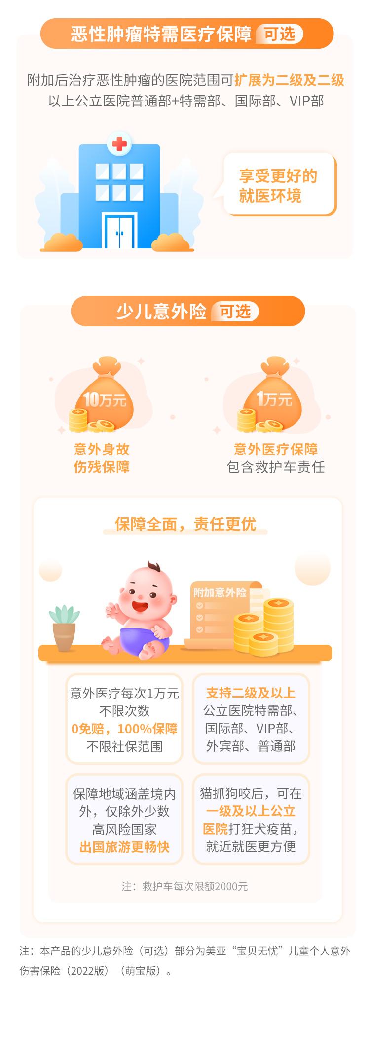 美亚保险萌宝2号少儿医疗保险计划