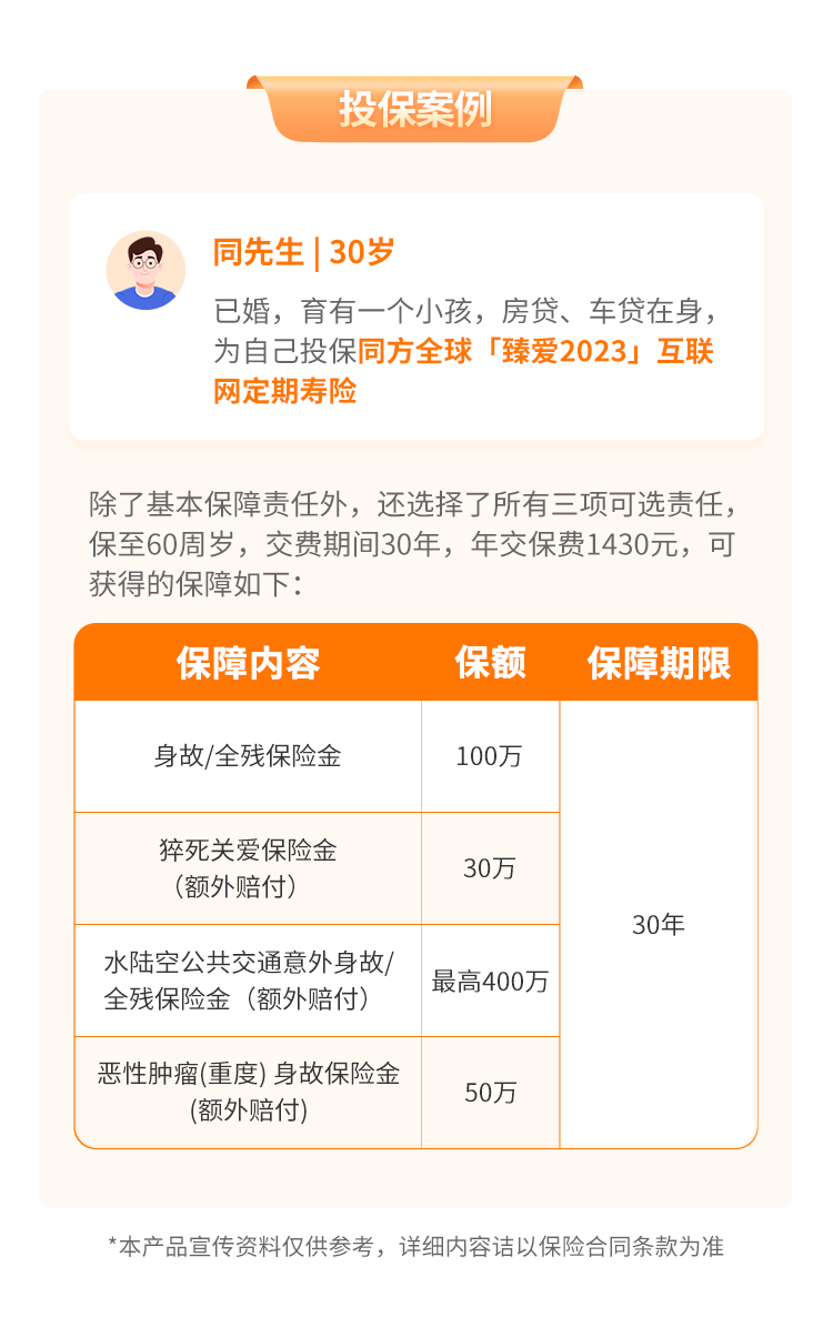 同方全球「臻爱2023」互联网定期寿险